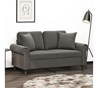 vidaXL Coussins décoratifs 2 pcs Gris foncé 40x40 cm Velours 349486 Gris G