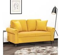 vidaXL Coussins décoratifs Lot de 2 – Velours jaune 40x40 cm pour extérieur