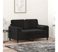 vidaXL Coussins décoratifs 349514 Lot de 2 Ø15x50 cm Velours Noir