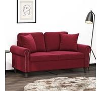 vidaXL Coussins décoratifs 2 pcs Rouge bordeaux 40x40 cm Velours 349489 Rouge G