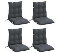 vidaXL Coussins pour chaises Dossier Bas, Lot de 4, 100x50x7 cm, Anthracite, Tissu Oxford, Assise pour Jardin & terrasse, Coussin canapé & Chaise, avec Sangles élastiques & Cordons, Déperlant