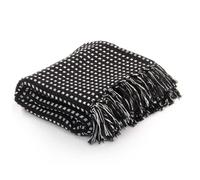 Vidaxl Couverture Coton Ã Carrã©S 125 X 150 Cm Noir