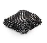 vidaXL Couverture en coton à carreaux 160 x 210 cm Noir