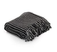 vidaXL Couverture Coton à Carrés 125x150 cm Noir Chaise Canapé Lit Décor