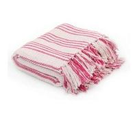 vidaXL Couverture Coton à Rayures 220x250 cm Rose et Blanc pour Chaise et Canapé