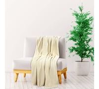 vidaXL Couverture Crème 130x170 cm polyester