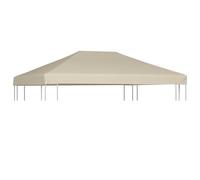 vidaXL Toile Supérieure de Belvédère Toit de Rechange de Tonnelle Dessus de Chapiteau Jardin Terrasse Extérieur 310 g/m² 4x3 m Beige