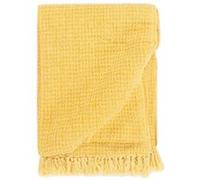 vidaXL Couverture en coton 125 x 150 cm Jaune moutarde 133761 Jaune G