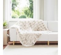 Vidaxl Couverture En Fourrure De Lapin Synthétique Blanc 130 X 150 Cm