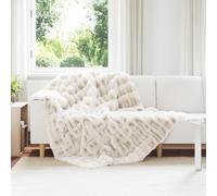 Vidaxl Couverture En Fourrure De Lapin Synthétique Blanc 150 X 220 Cm