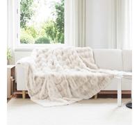 Vidaxl Couverture En Fourrure De Lapin Synthétique Blanc 240 X 270 Cm