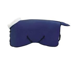 vidaXL Couverture Équine Bleu Marine 115 cm Fleece Polaire, Couverture Moderne pour Chevaux, Hiver, en Polaire, équipement équestre, Chaude par Temps Froid, Ajustable