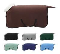 vidaXL Couverture Équine Brun Foncé Complet 105 cm Fleece Polaire, Équipement équestre Moderne, Couverture Chaude pour Cheval, imperméable, Ajustable, en Polaire, pour écurie