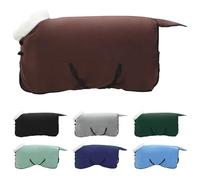 vidaXL Couverture Équine Brun Foncé Complet 165 cm Fleece Polaire, Équipement équestre Moderne, Couverture Chaude pour Cheval, imperméable, Ajustable, en Polaire, pour écurie