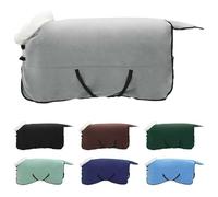 vidaXL Couverture Équine Vert foncé Complet 155 cm Fleece Polaire, Équipement équestre Moderne, Couverture Chaude pour Cheval, imperméable, Ajustable, en Polaire, pour écurie