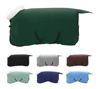 vidaXL Couverture Équine Vert foncé Complet 95 cm Fleece Polaire, Équipement équestre Moderne, Couverture Chaude pour Cheval, imperméable, Ajustable, en Polaire, pour écurie