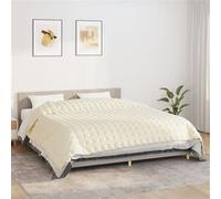 vidaXL Couverture Lestée, Couette Lestée Adulte, Couverture Pondérée avec Boucles, Couverture Lourde, Crème Clair 220x260 cm 15 kg Tissu Crème G