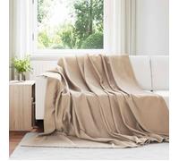 VIDAXL Couverture plaid camel 240 x 220 cm en fleece doux - Beige