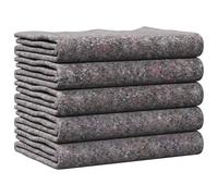 vidaXL Couvertures de déménagement Absorbant Le Son Grande Taille Paquet de 5 Gris Fibres Recyclées Finition Texturée Atténuation du Bruit Protection des Meubles Fournitures et Couvre-Couvertures Ins