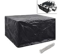 vidaXL Couvertures pour meubles de jardin 2 pcs. 6 personnes Poly rotin 8 oeillets