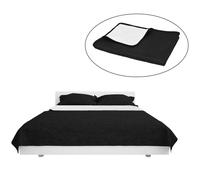 Vidaxl Couvre-Lit À Double Face Matelassé 230 X 260 Cm Noir Et Blanc
