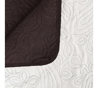 vidaXL Couvre-lit à Double Face Matelassé Dessus-de-lit Literie Chambre à Coucher Maison Intérieur Lavable en Machine 220x240 cm Crème et Marron