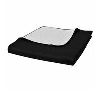 vidaXL Couvre-lit à double face matelassé 170x210 cm Noir/Blanc