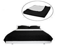 Couvre lit à double face matelassé Noir Blanc 230x260 cm