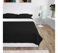 vidaXL Couvre-lit ¿¿ double face matelass¿¿ 220 x 240 cm Noir et blanc