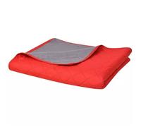 Vidaxl Couvre-Lit Matelassã© Double-Face Rouge Et Gris 220x240 Cm