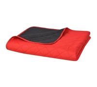 vidaXL Couvre-lit matelassé lavable rouge et noir 170 x 210 cm