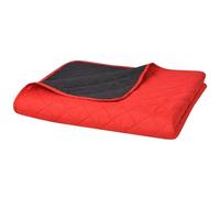 vidaXL Couvre-lit matelassé lavable rouge et noir 170 x 210 cm