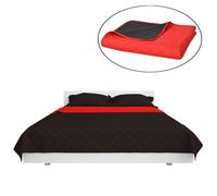 Vidaxl Couvre-Lit Matelassé Double-Face Rouge Et Noir 170x210 Cm