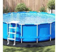 vidaXL Couvre-piscine rond Noir Plastique Ø 458 cm Couvre-piscine Rond