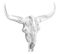 vidaXL Crâne de Taureau Argenté 53 x 11 x 40 cm Aluminium, Sculptures artistiques, déco Murale contemporaine, incrustations stylées, déco Nature, Sculpture Moderne, Accent Salon
