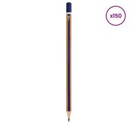 Vidaxl Crayons Hb Ø 0,7 X 18 Cm Bleu Et Jaune Bois De Peuplier Solide
