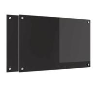 vidaXL Dosseret de cuisine 2 pièces Noir 80 x 50 cm Verre trempé résistant à la chaleur
