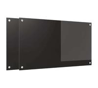 vidaXL Protection de cuisine en verre trempé Noir 90 x 50 x 0.8 cm