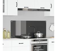 Vidaxl Crédence De Cuisine Grise 120x50x0,6 Cm En Verre Trempé Gris