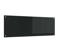vidaXL Crédence de cuisine Noir 120 x 40 cm verre trempé, Crédence en verre moderne, résistante à la chaleur, style chic, facile à installer, parfaite pour votre cuisine