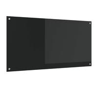 vidaXL Crédence de Cuisine Noir 120 x 60 cm Verre trempé | Conçu pour tenir dans le temps, Supporte bien la chaleur en cuisine, A un look moderne et chic