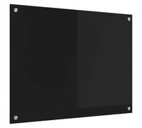 vidaXL Dosseret en verre 80x60 cm Noir – Verre trempé résistant à la chaleur