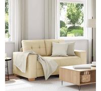 Vidaxl Crème Tissu Moyen Accueille 2 Loveseat Rectangulaire