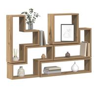 vidaXL Cube Mural chêne Artisanal 96 x 12 x 64 cm Bois d'ingénierie, Étagère Murale rectangulaire, Meuble Moderne, Organisateur Minimaliste, Gain de Place pour Salon ou Bureau