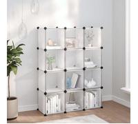 vidaXL Cubes de rangement 12 pcs avec portes Transparent PP 340555