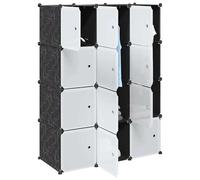 vidaXL Cubes de rangement 12 pcs avec tiges de suspension PP