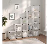 Vidaxl Cubes De Rangement 15 Pcs Avec Portes Transparent Pp