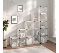 vidaXL Cubes de rangement 15 pcs avec portes Transparent PP 340553