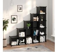 vidaXL Cubes de rangement 15 pcs Noir PP 340545