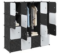 Vidaxl Cubes De Rangement 16 Pcs Avec Tiges De Suspension Pp